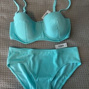 Aqua Textured Bikini Set